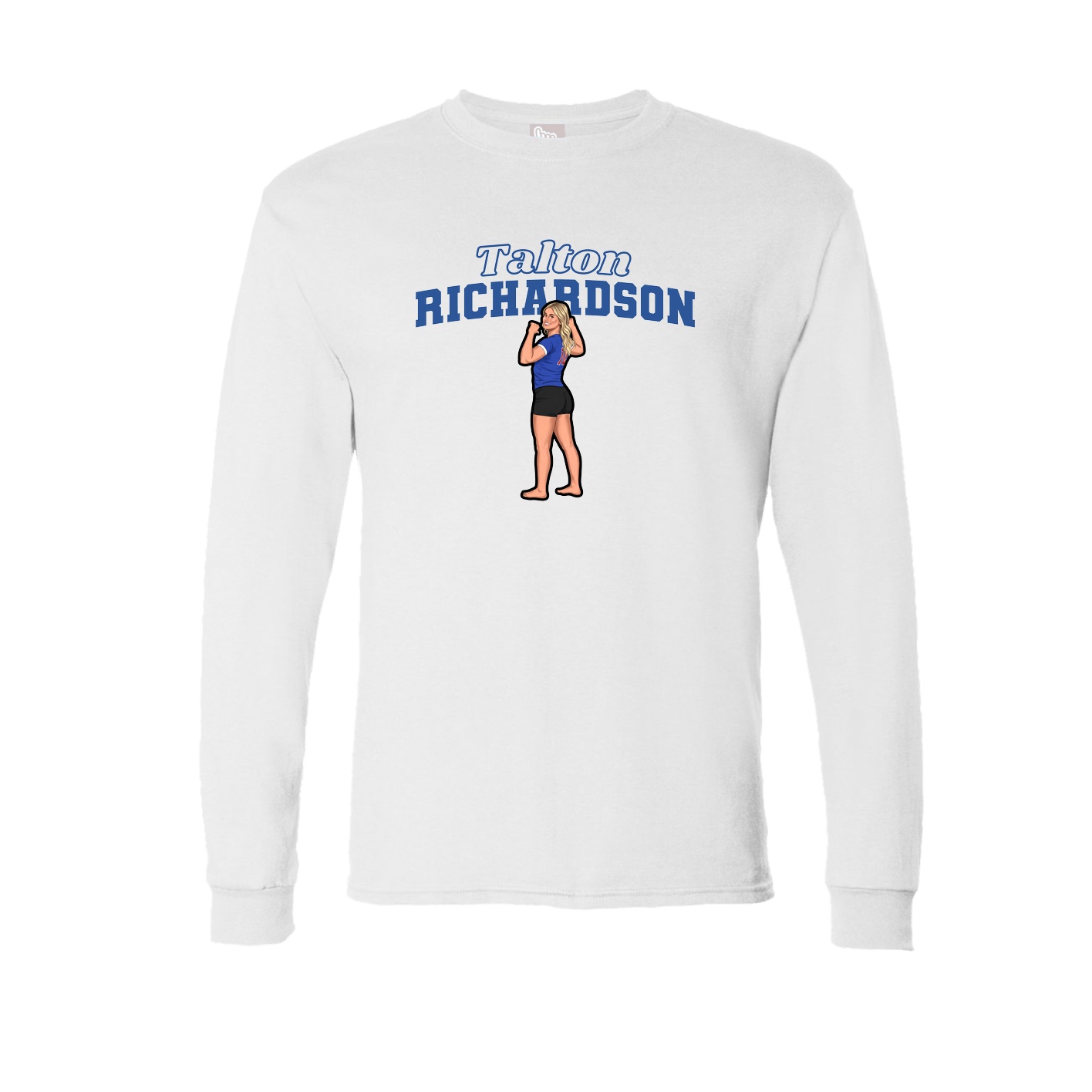 Long Sleeve Tee — Name Arch in White
