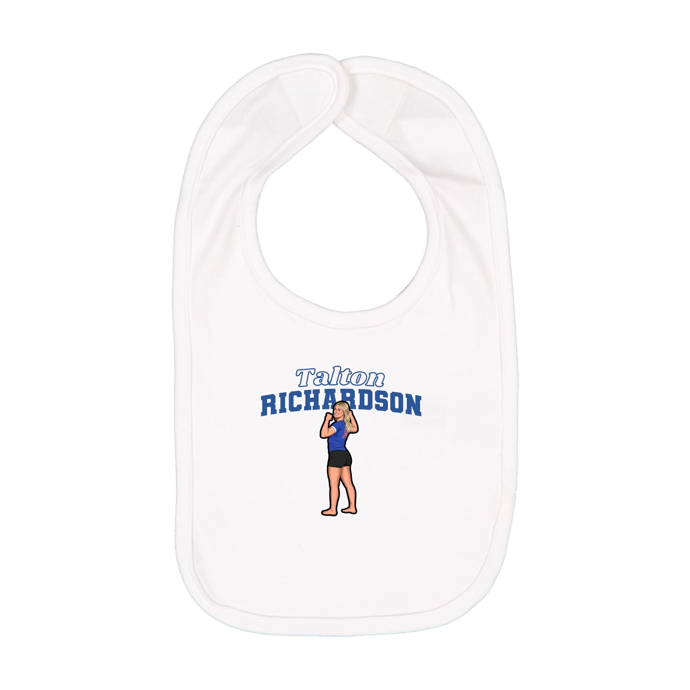 Infant Bib — Name Arch in White