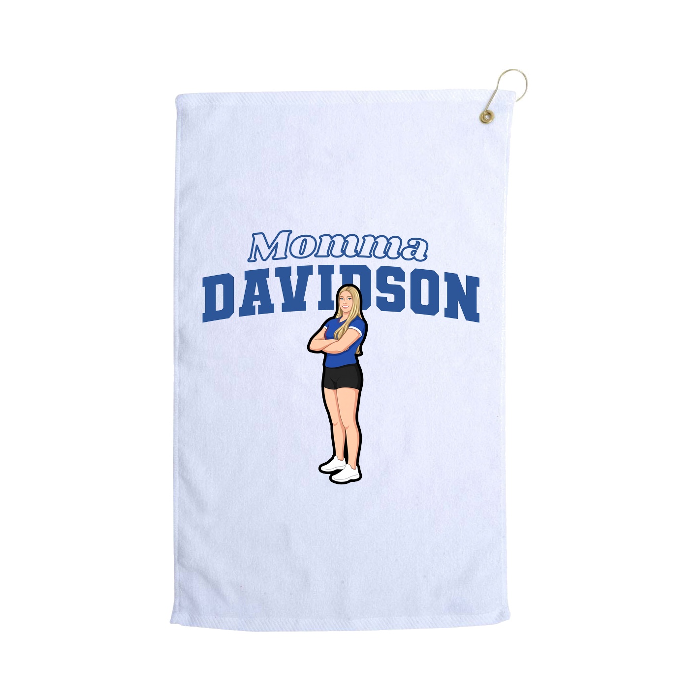 Golf Towel — Mothers Day Block in White