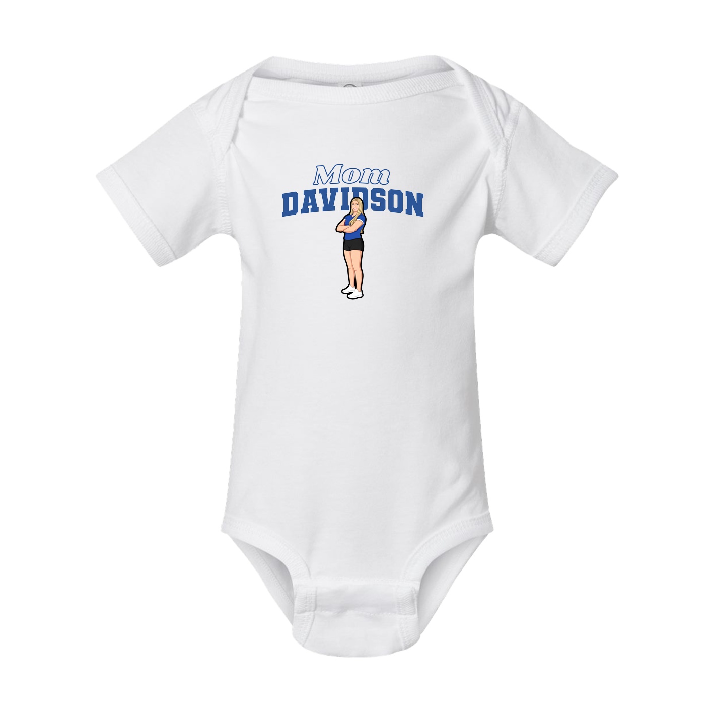 Baby Onesie — Mothers Day Block in White
