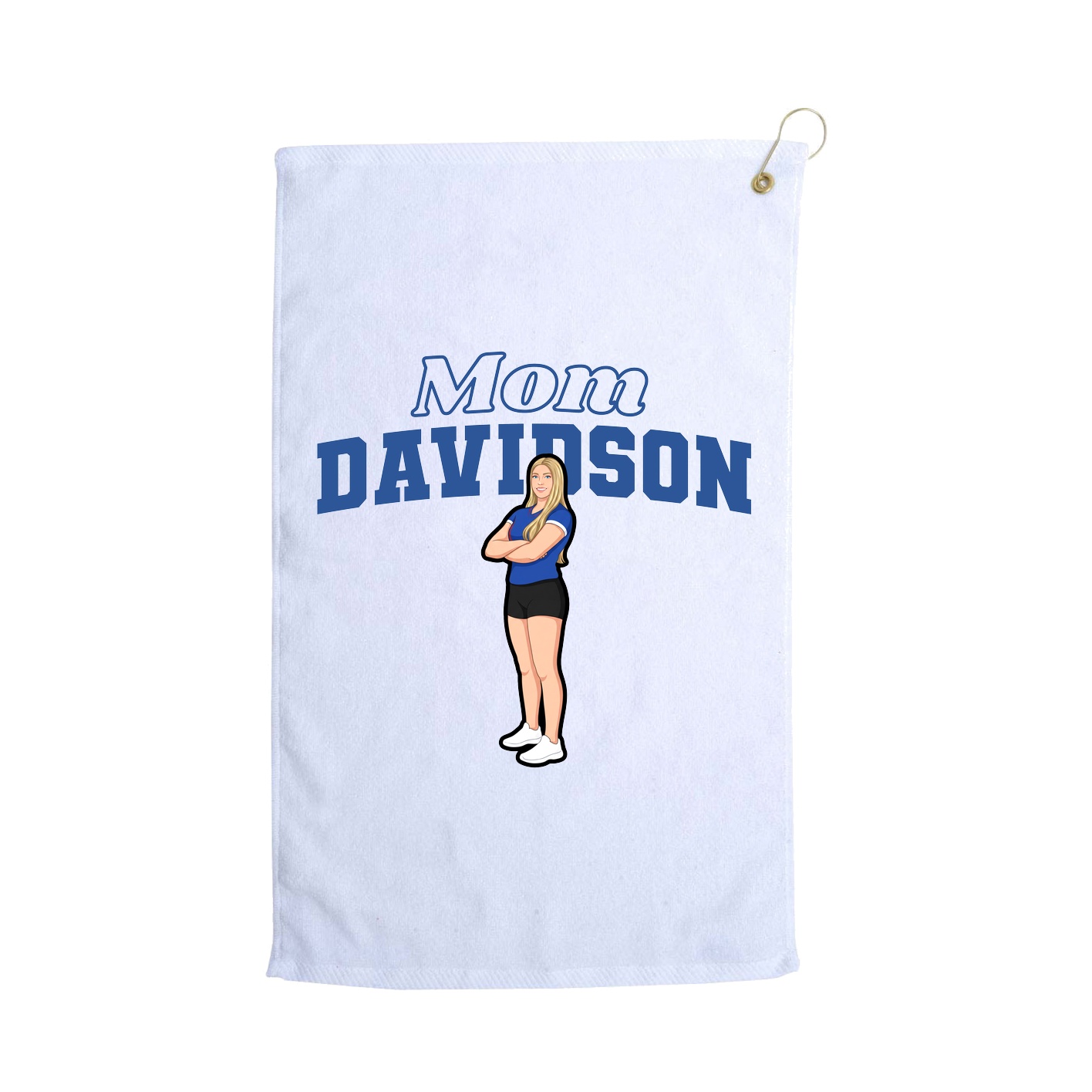 Golf Towel — Mothers Day Block in White