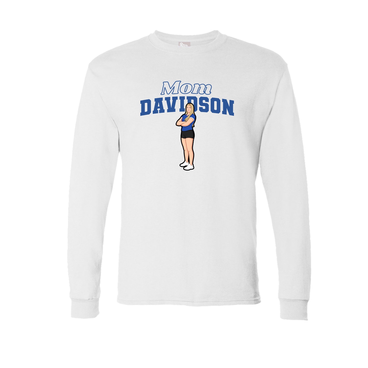 Long Sleeve Tee — Mothers Day Block in White