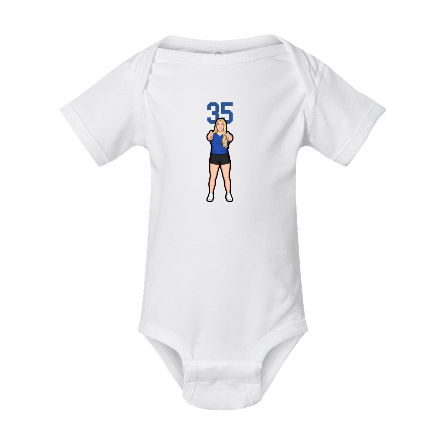 Baby Onesie — Number Top in White