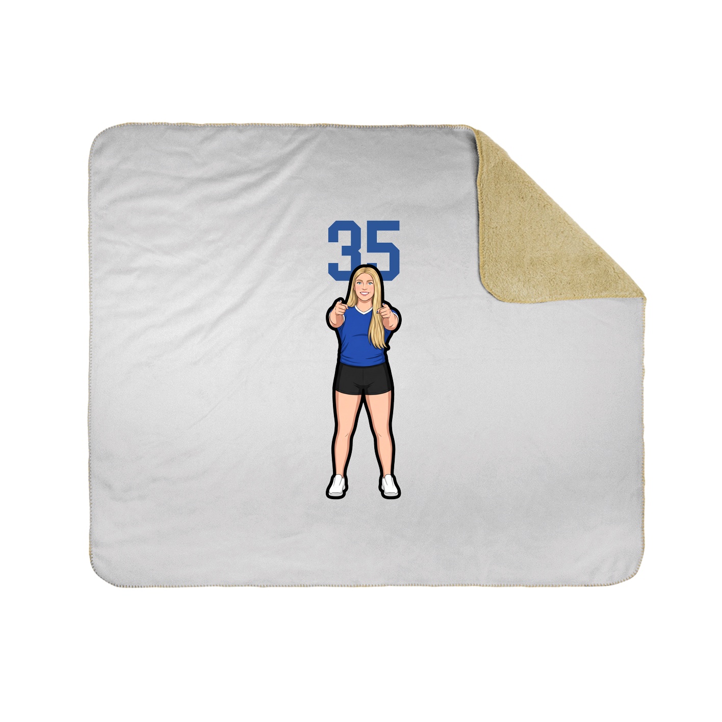 Throw Blanket — Number Top in White