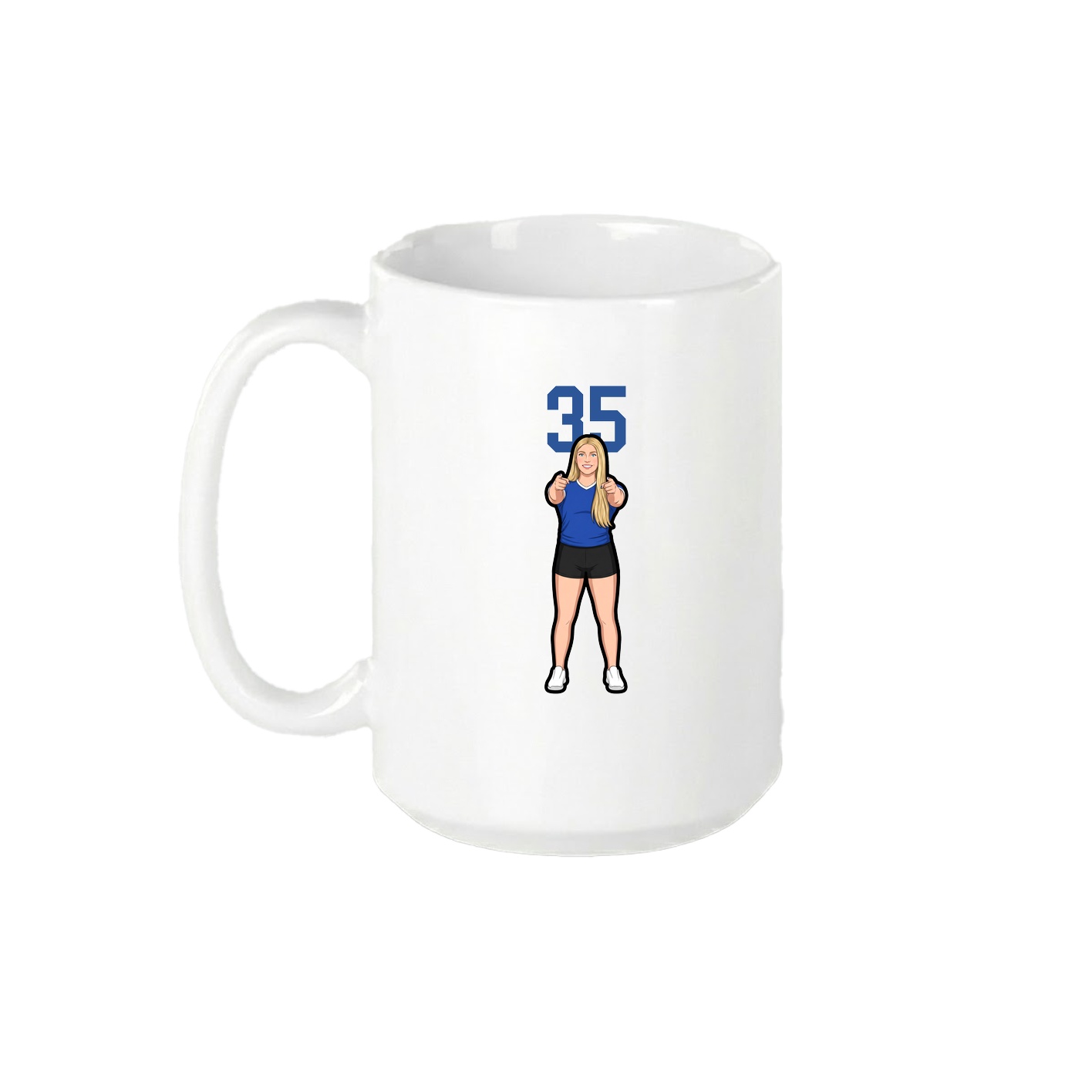 15oz Coffee Mug — Number Top in White