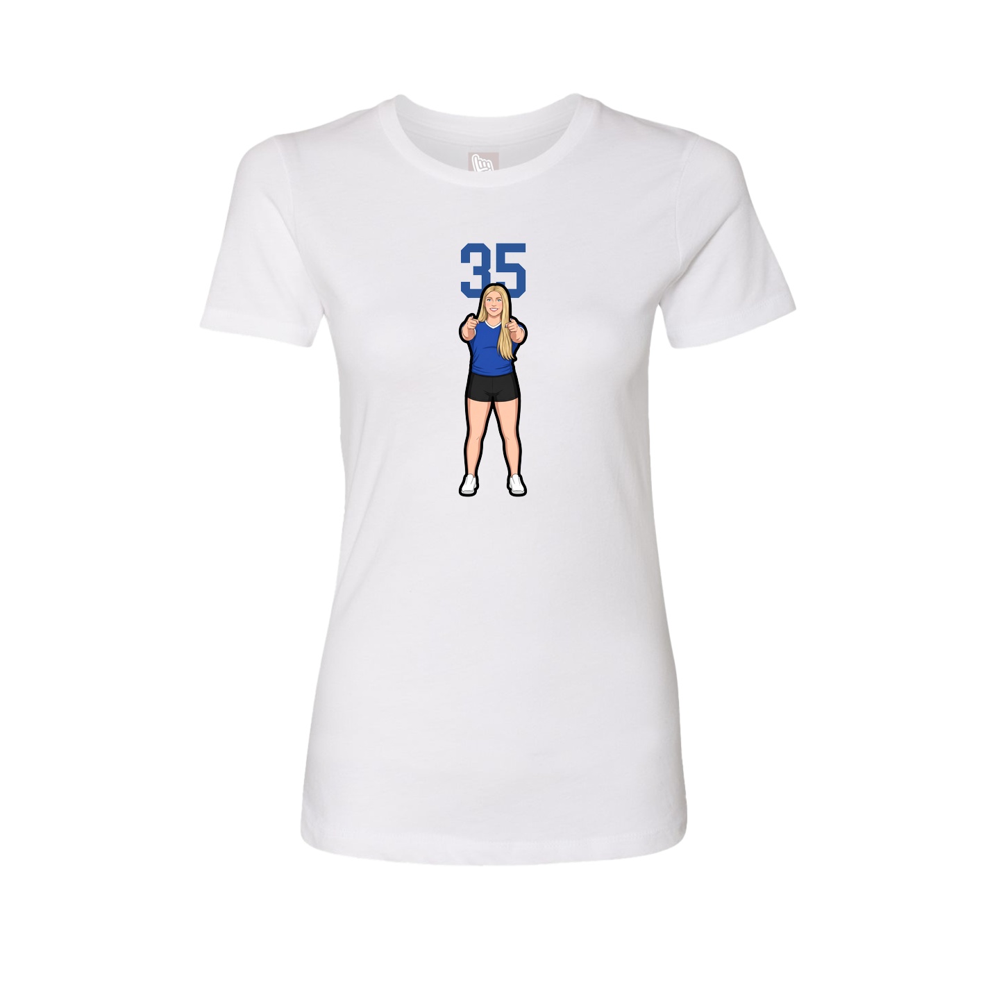 Fitted Women's Tee — Number Top in White