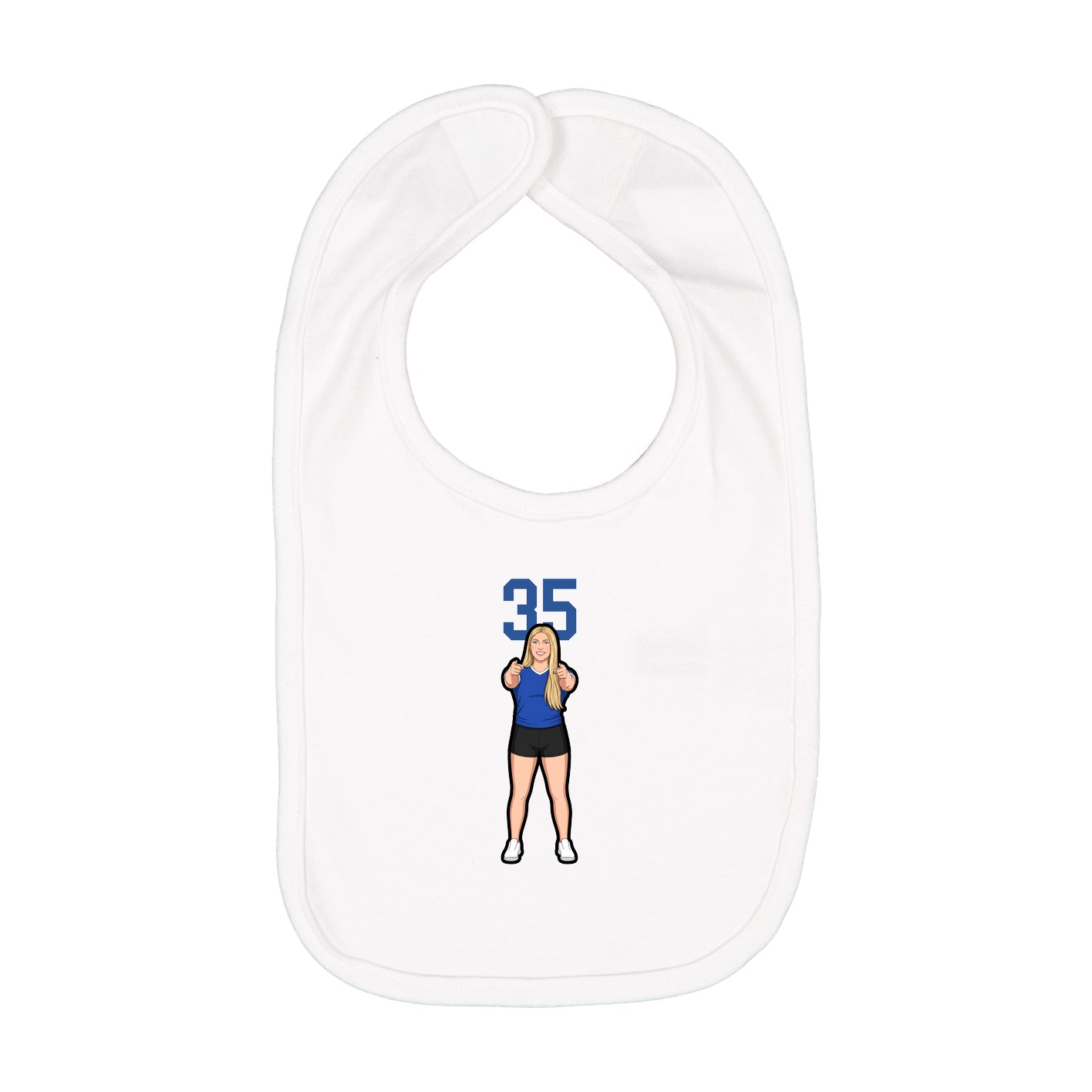Infant Bib — Number Top in White
