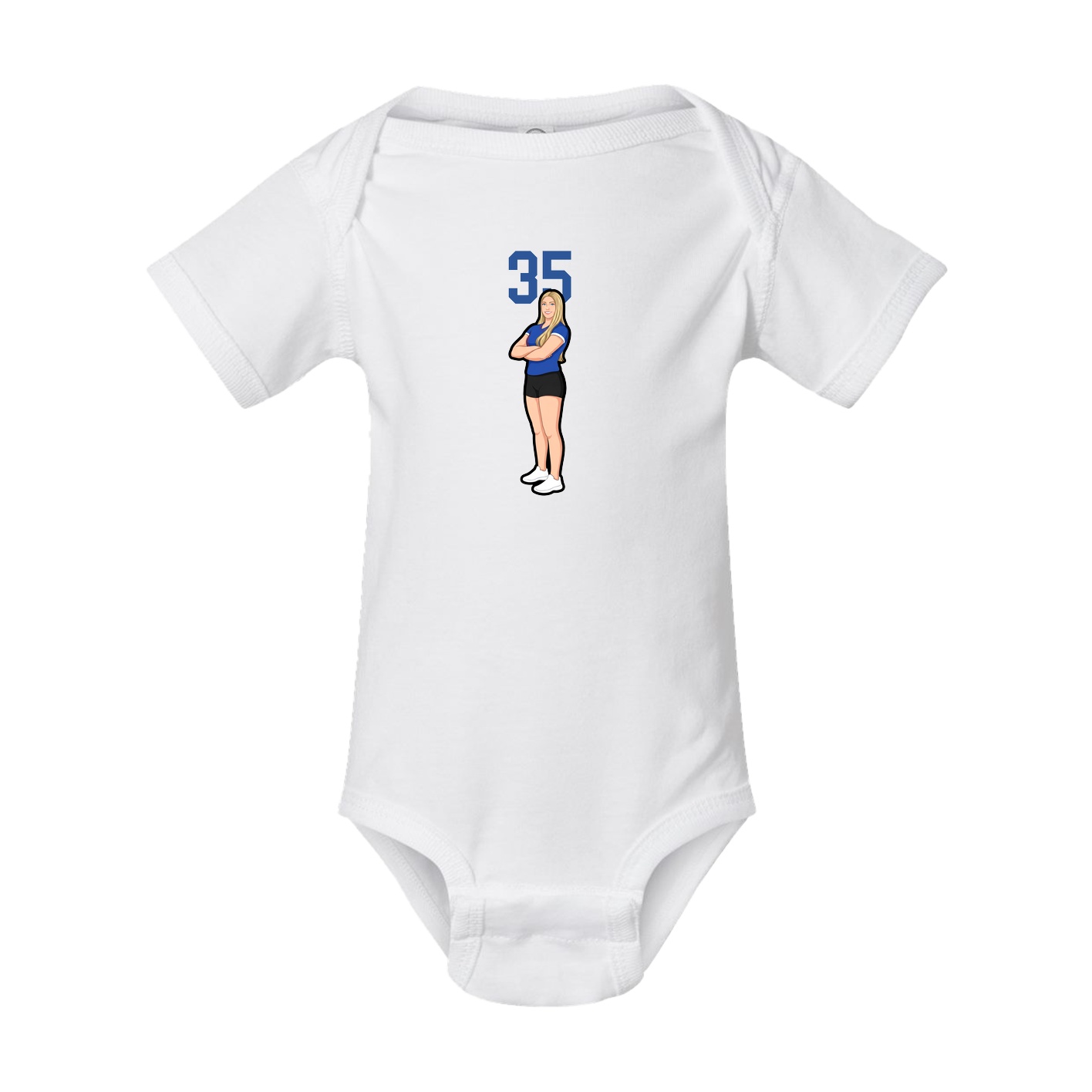 Baby Onesie — Number Top in White