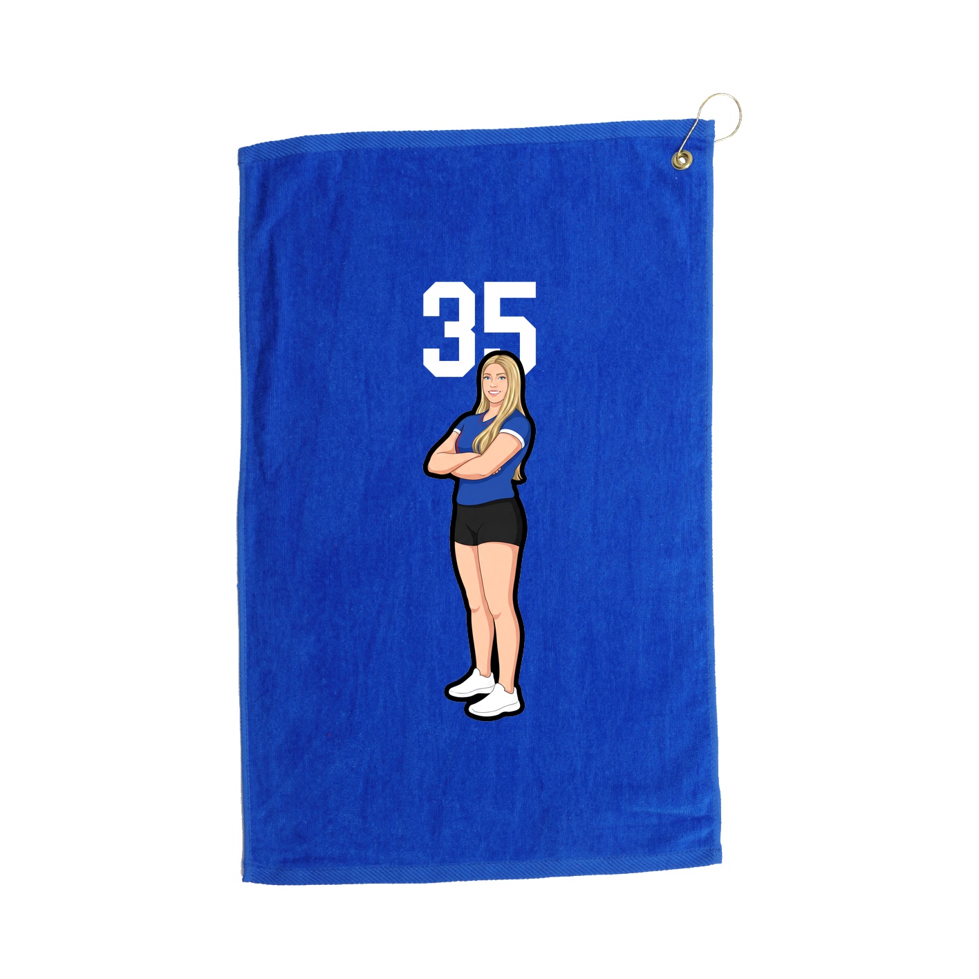 Golf Towel — Number Top in Royal