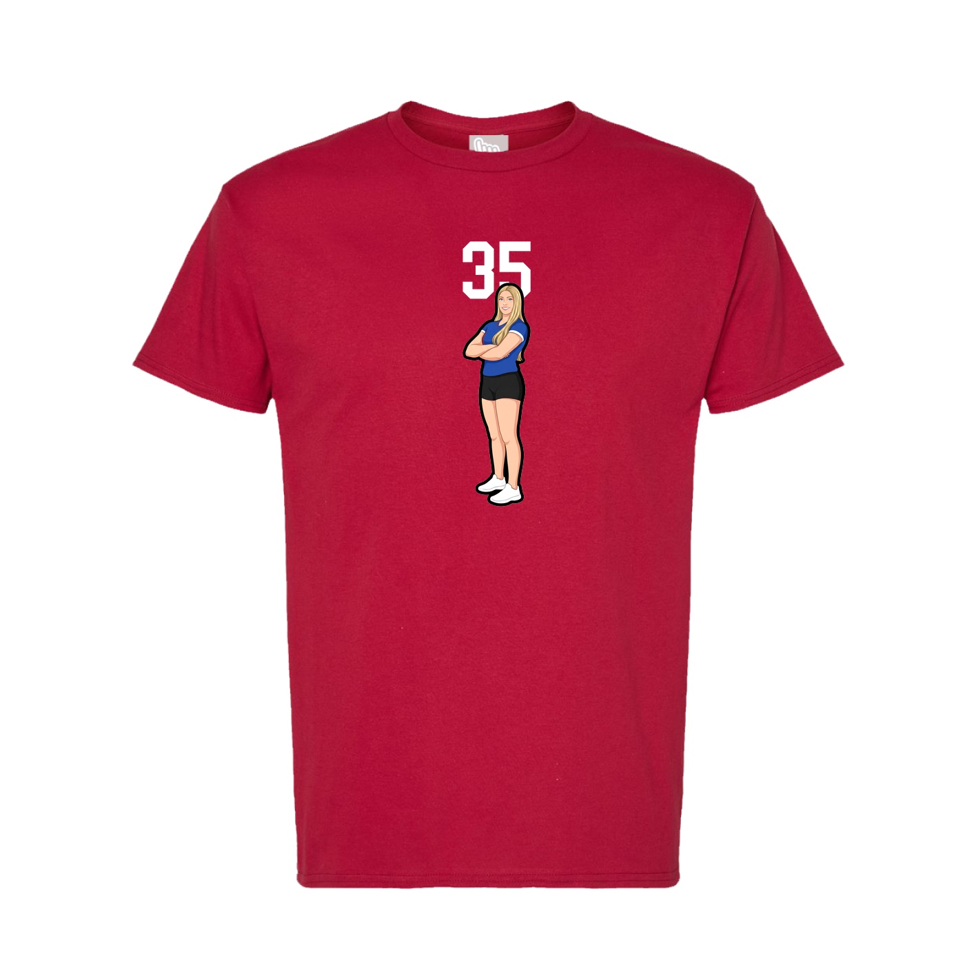 Tee — Number Top in Crimson