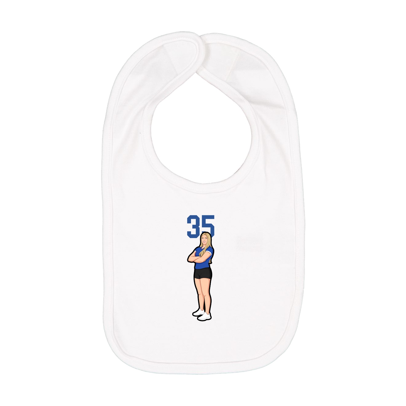 Infant Bib — Number Top in White