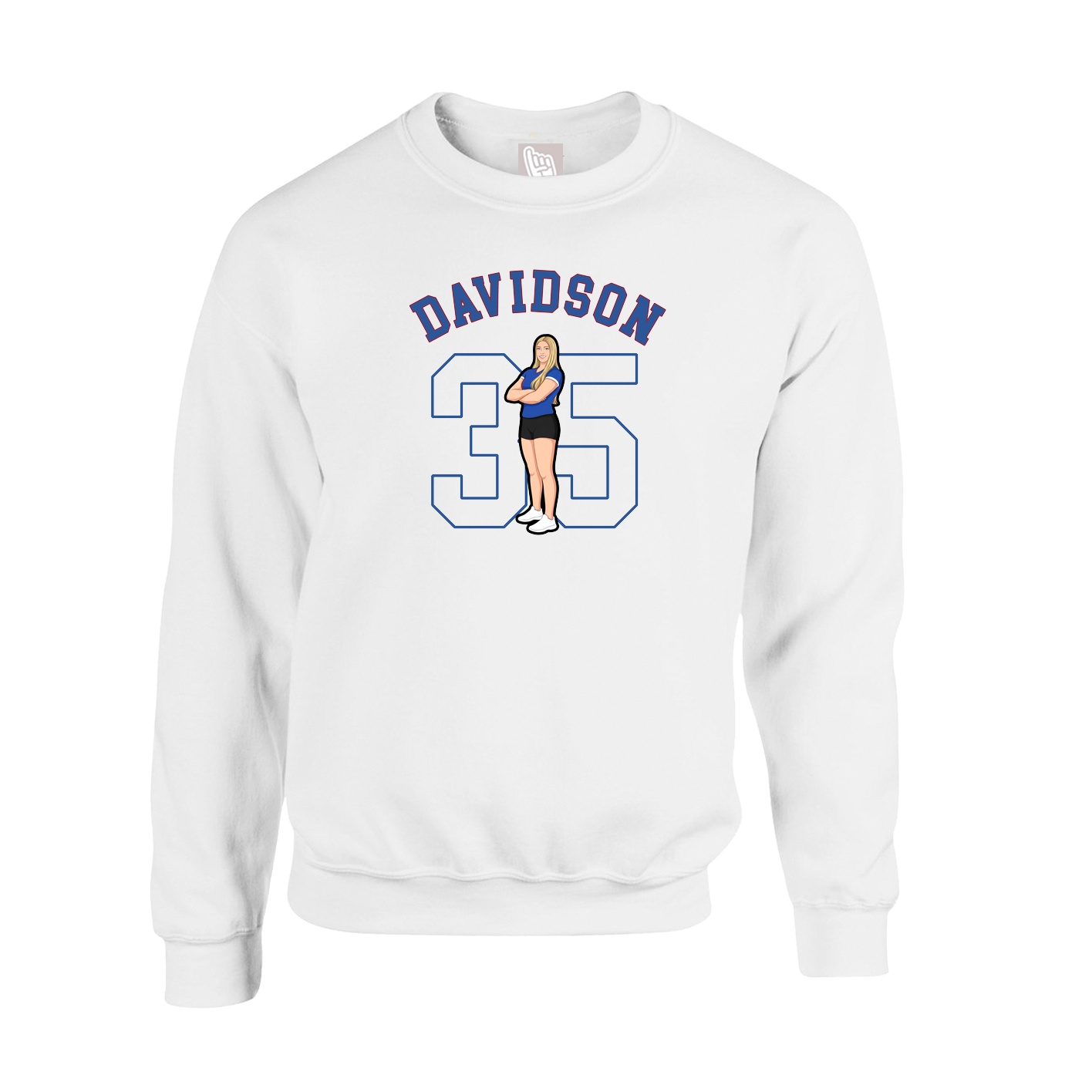 Fleece Crew — Shirsey Arch in White