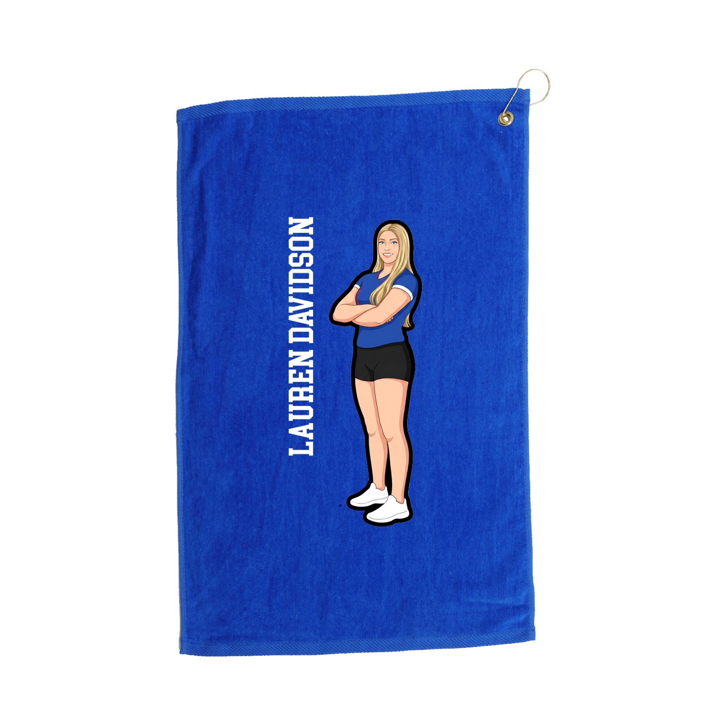 Golf Towel — Name Vertical in Royal