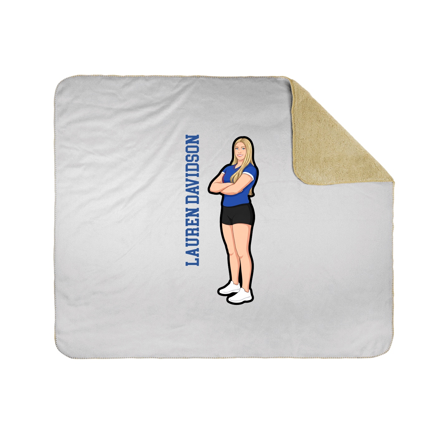 Throw Blanket — Name Vertical in White