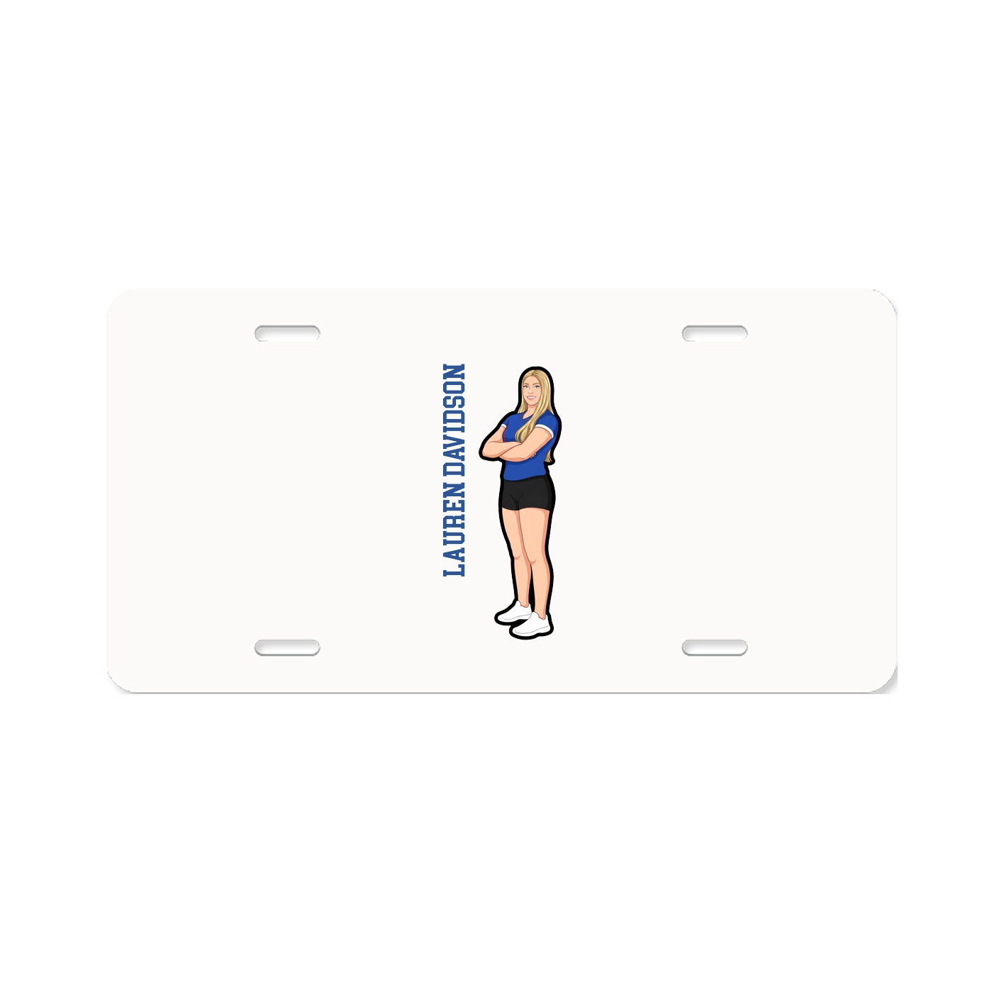 License Plate — Name Vertical in Classic