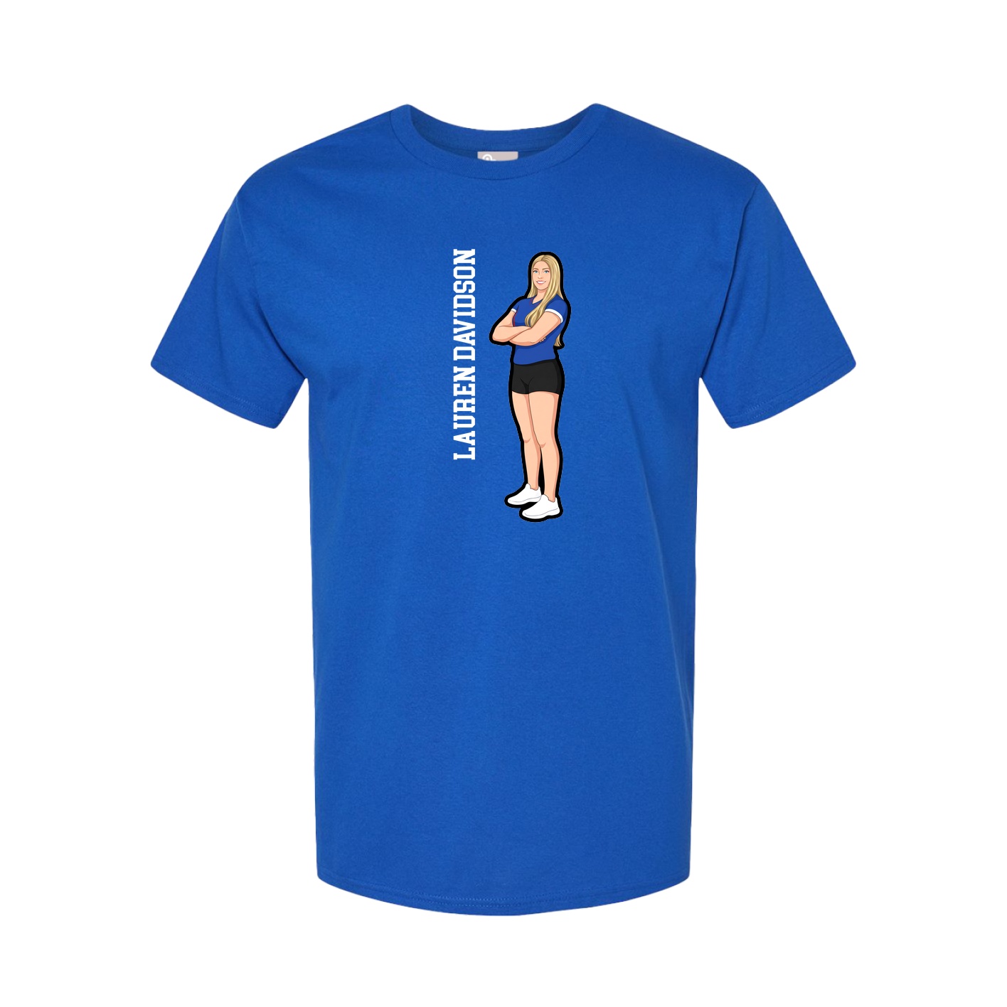 Youth Tee — Name Vertical in Royal