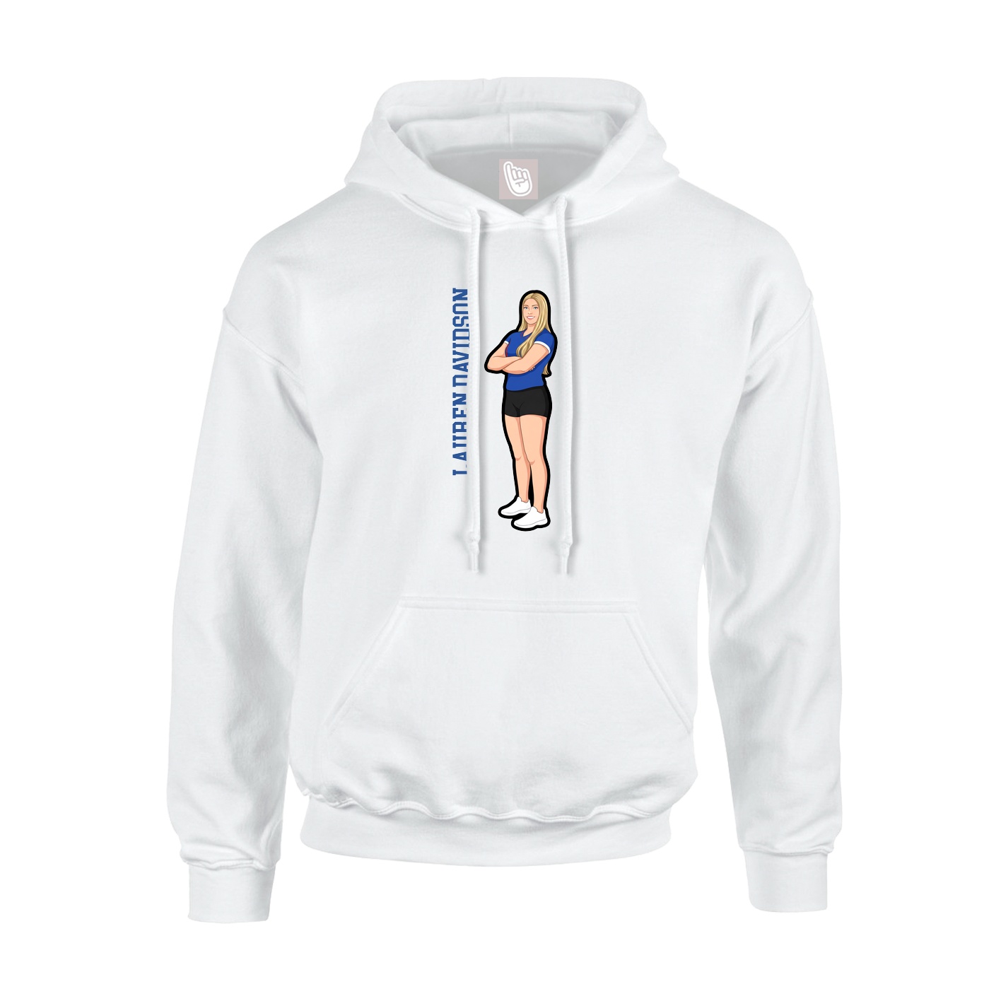 Youth Hoodie — Name Vertical in White