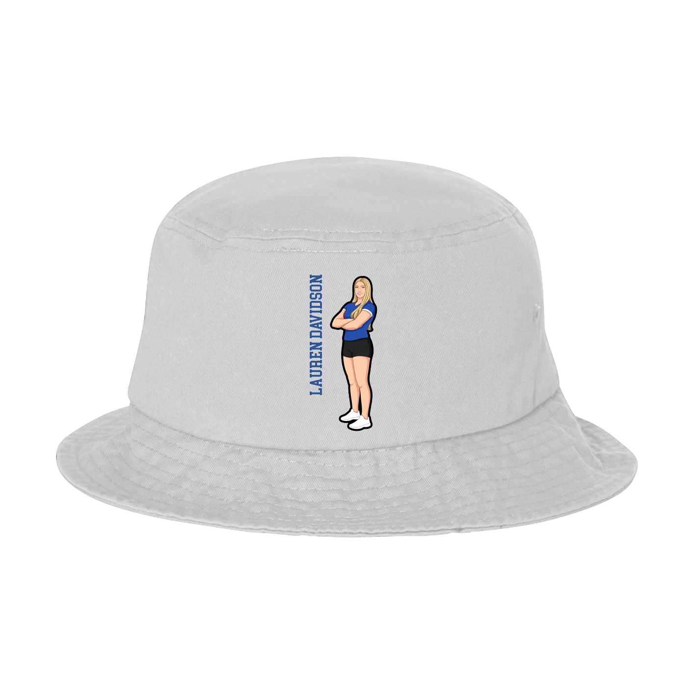 Bucket Cap — Name Vertical in White