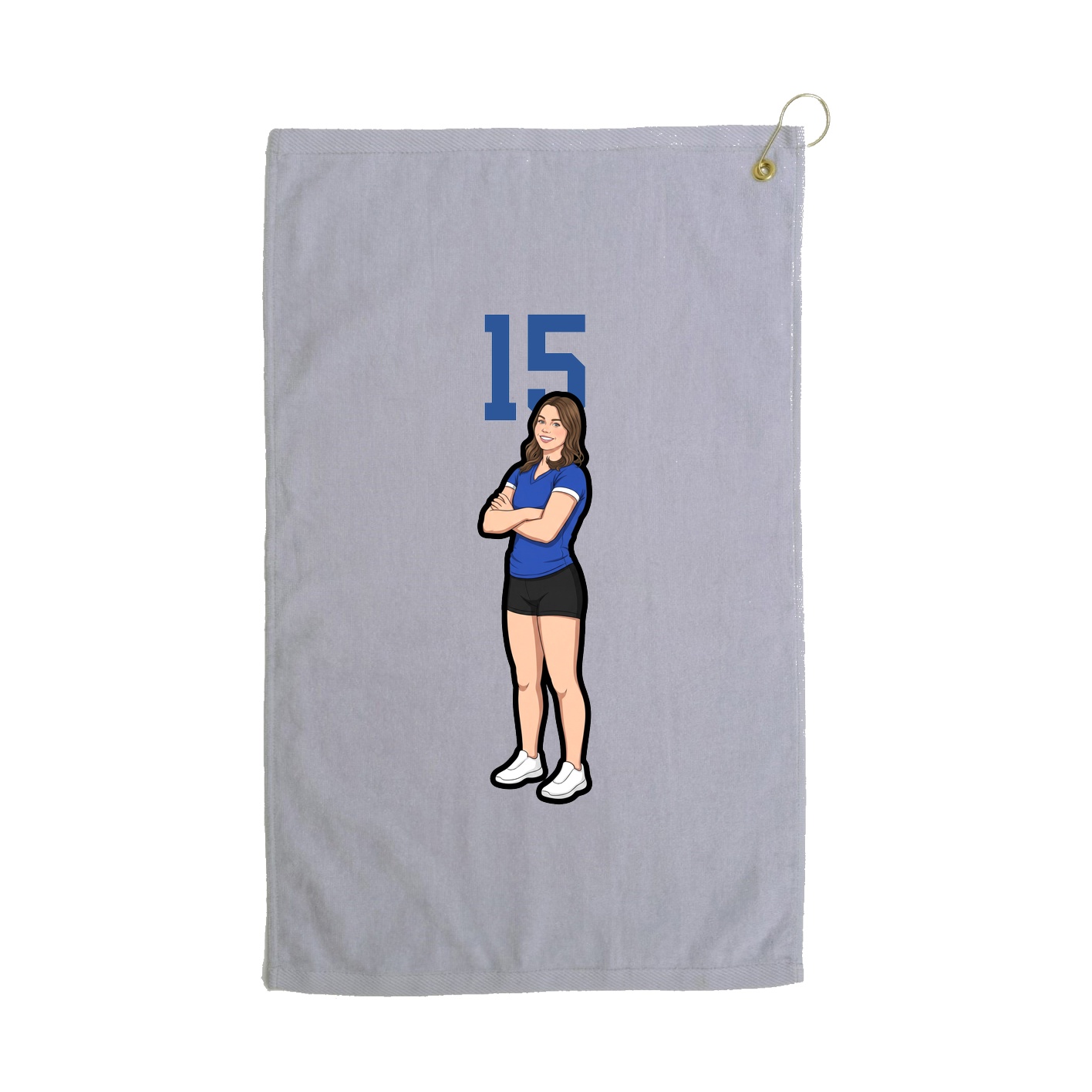 Golf Towel — Number Top in Grey