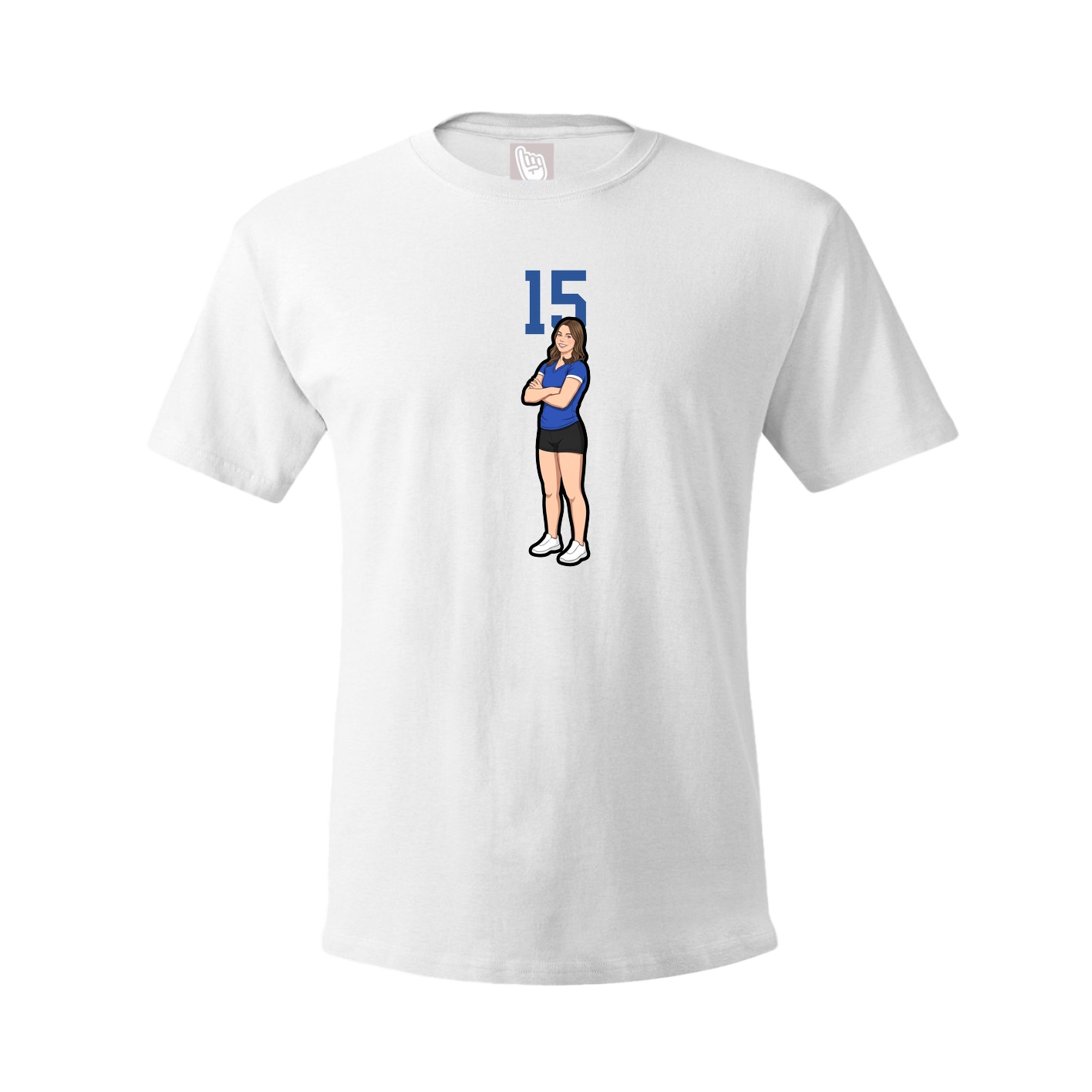 Youth Tee — Number Top in White