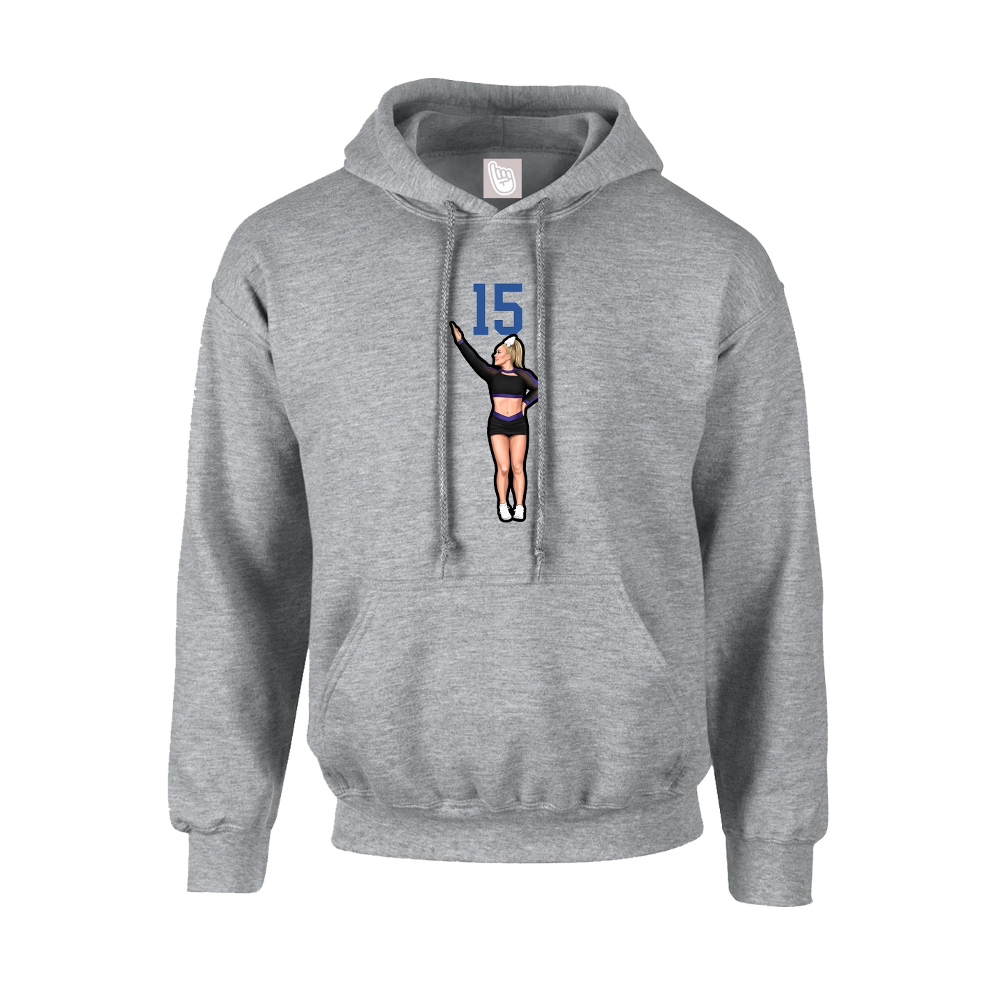 Hoodie — Number Top in Grey