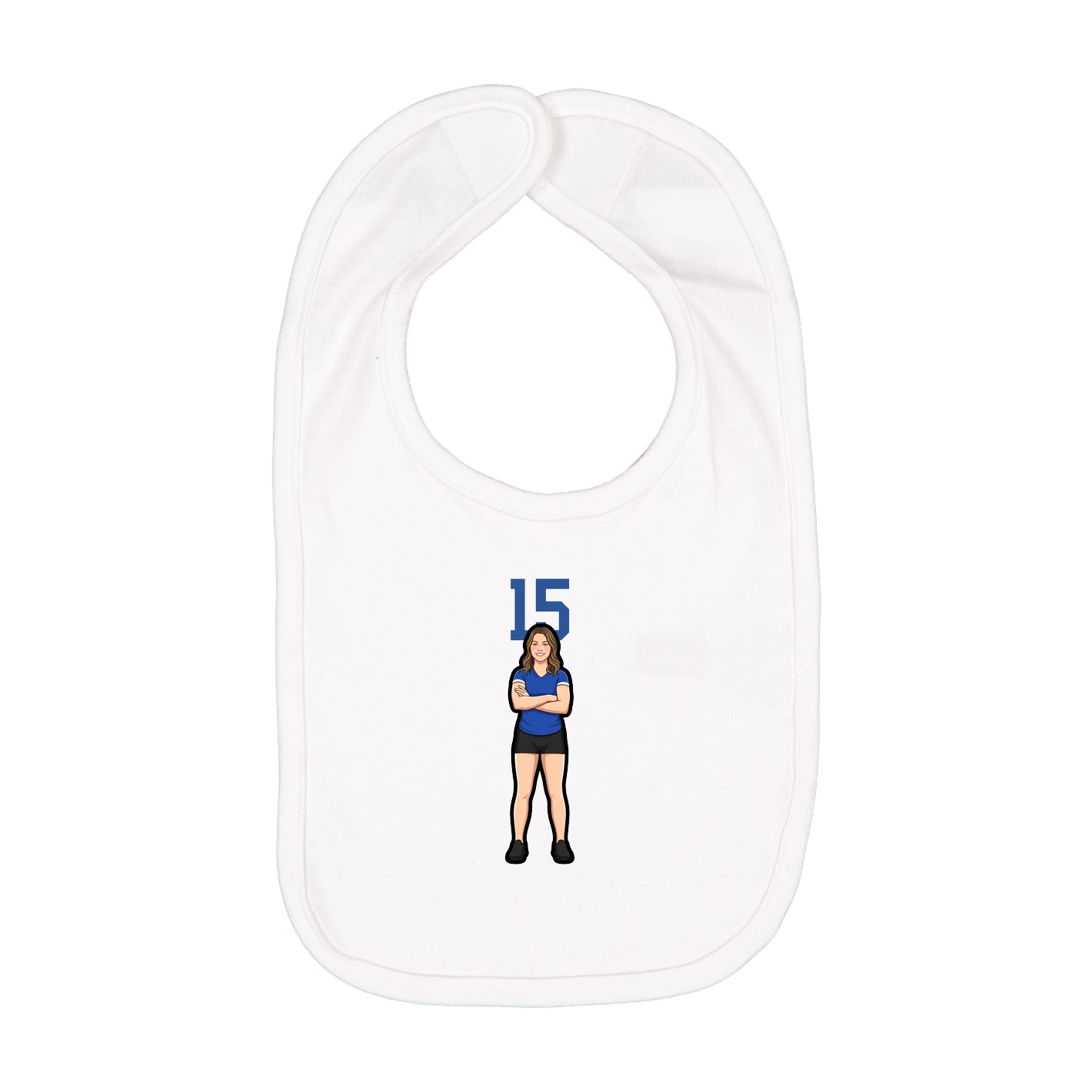 Infant Bib — Number Top in White