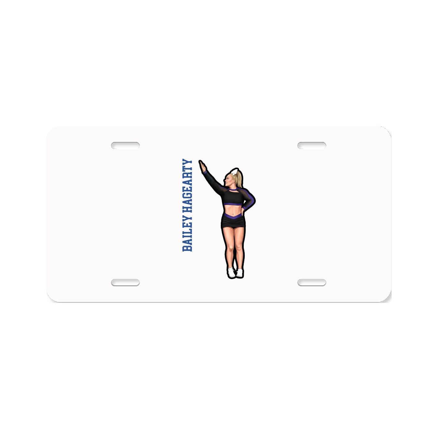 License Plate — Name Vertical in Classic