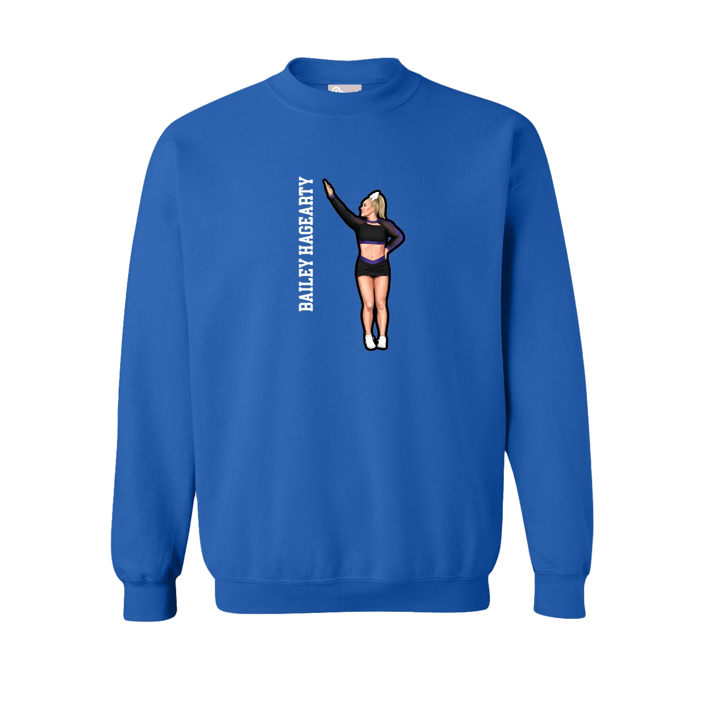 Fleece Crew — Name Vertical in Royal
