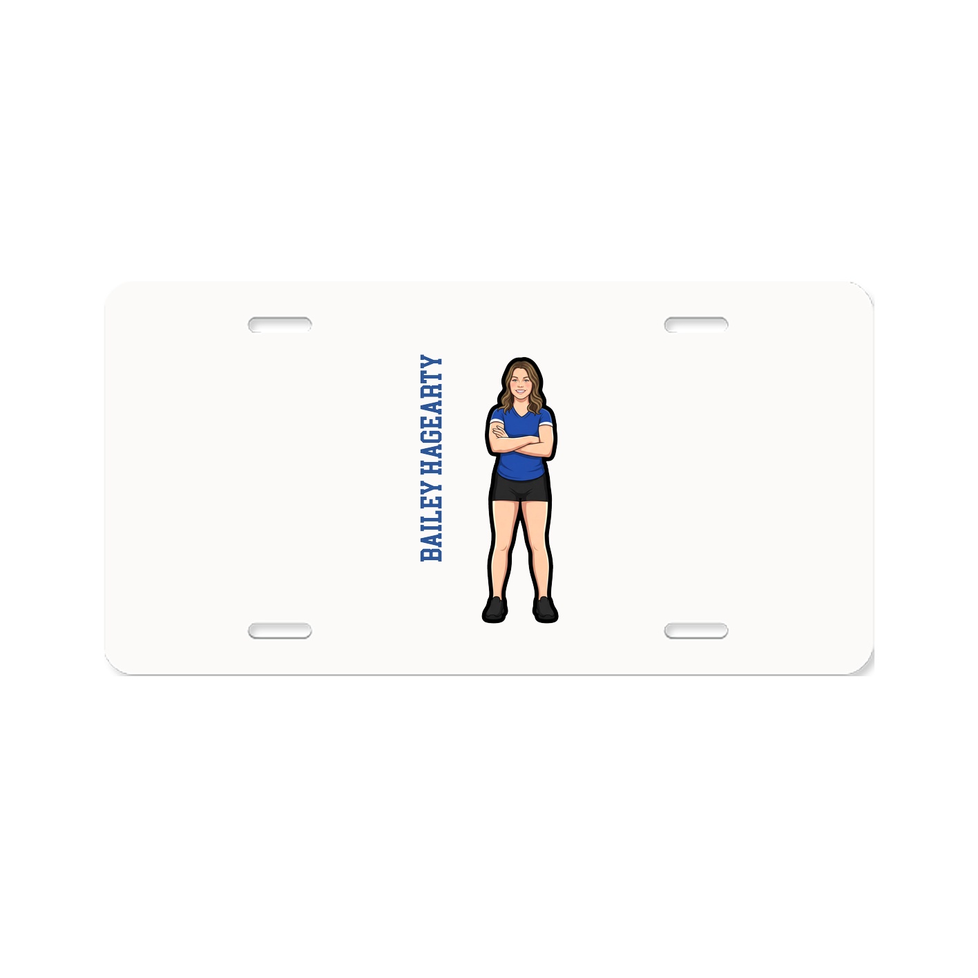 License Plate — Name Vertical in Classic