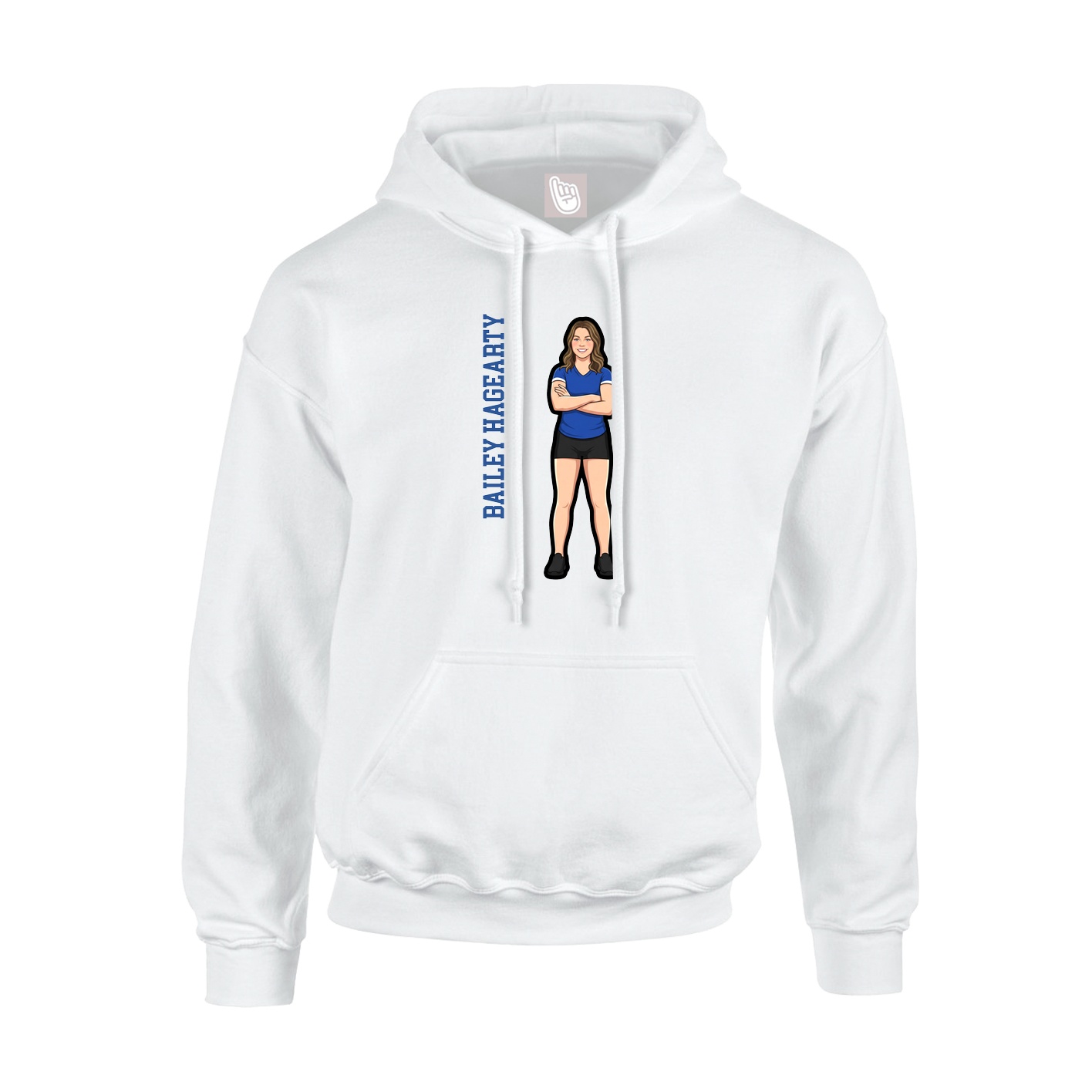 Hoodie — Name Vertical in White