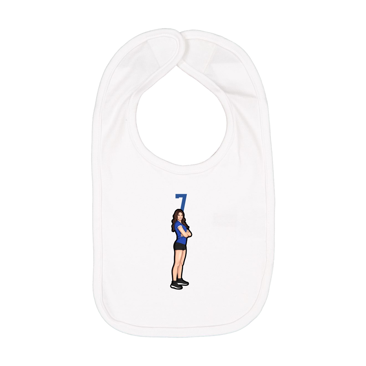Infant Bib — Number Top in White