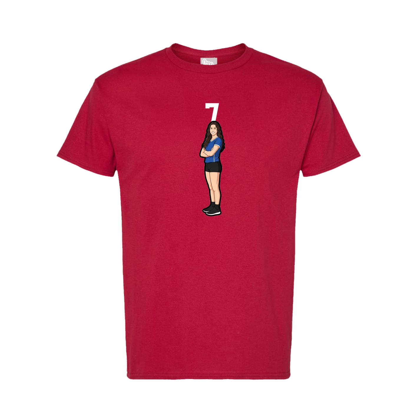 Tee — Number Top in Crimson