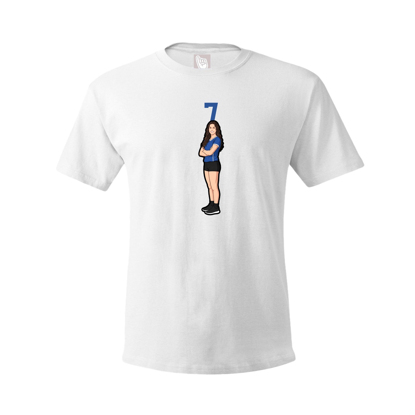 Youth Tee — Number Top in White