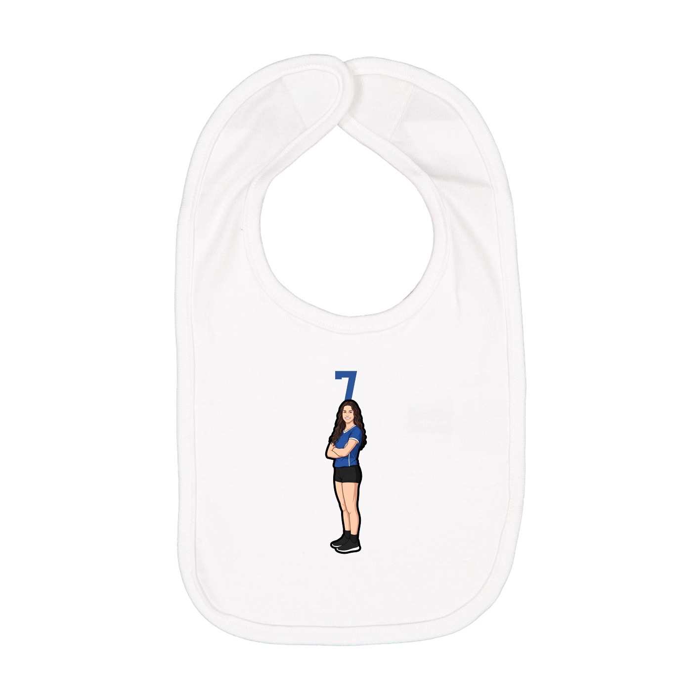Infant Bib — Number Top in White