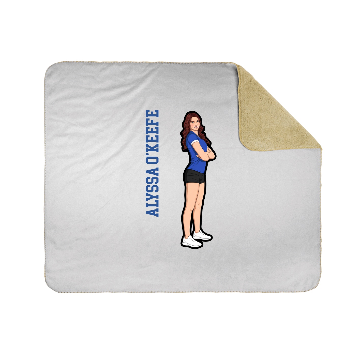 Throw Blanket — Name Vertical in White