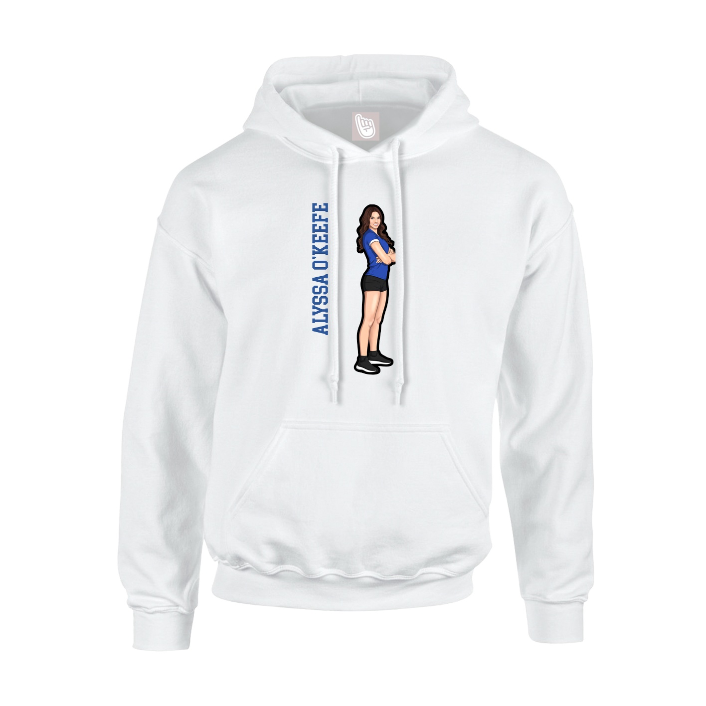 Hoodie — Name Vertical in White