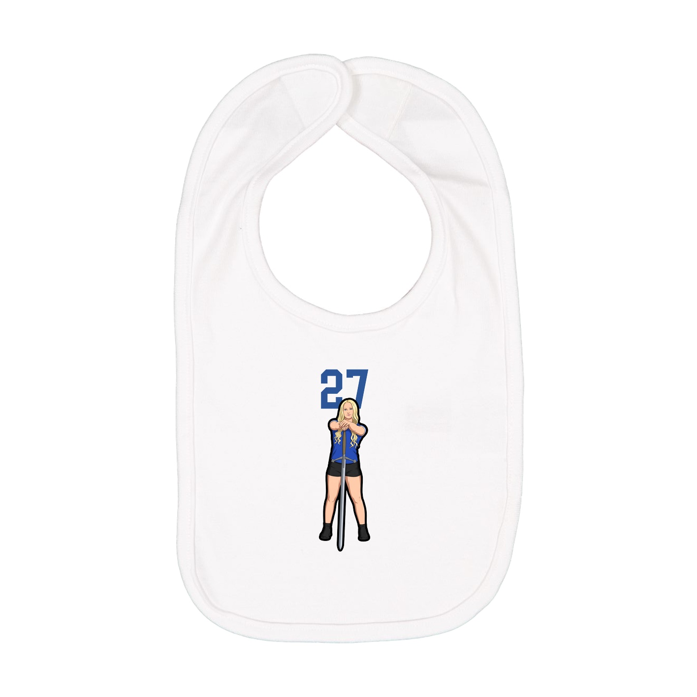 Infant Bib — Number Top in White