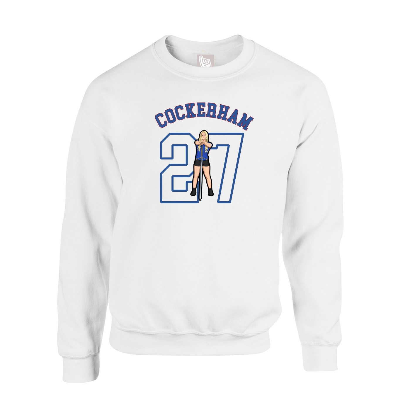 Fleece Crew — Shirsey Arch in White