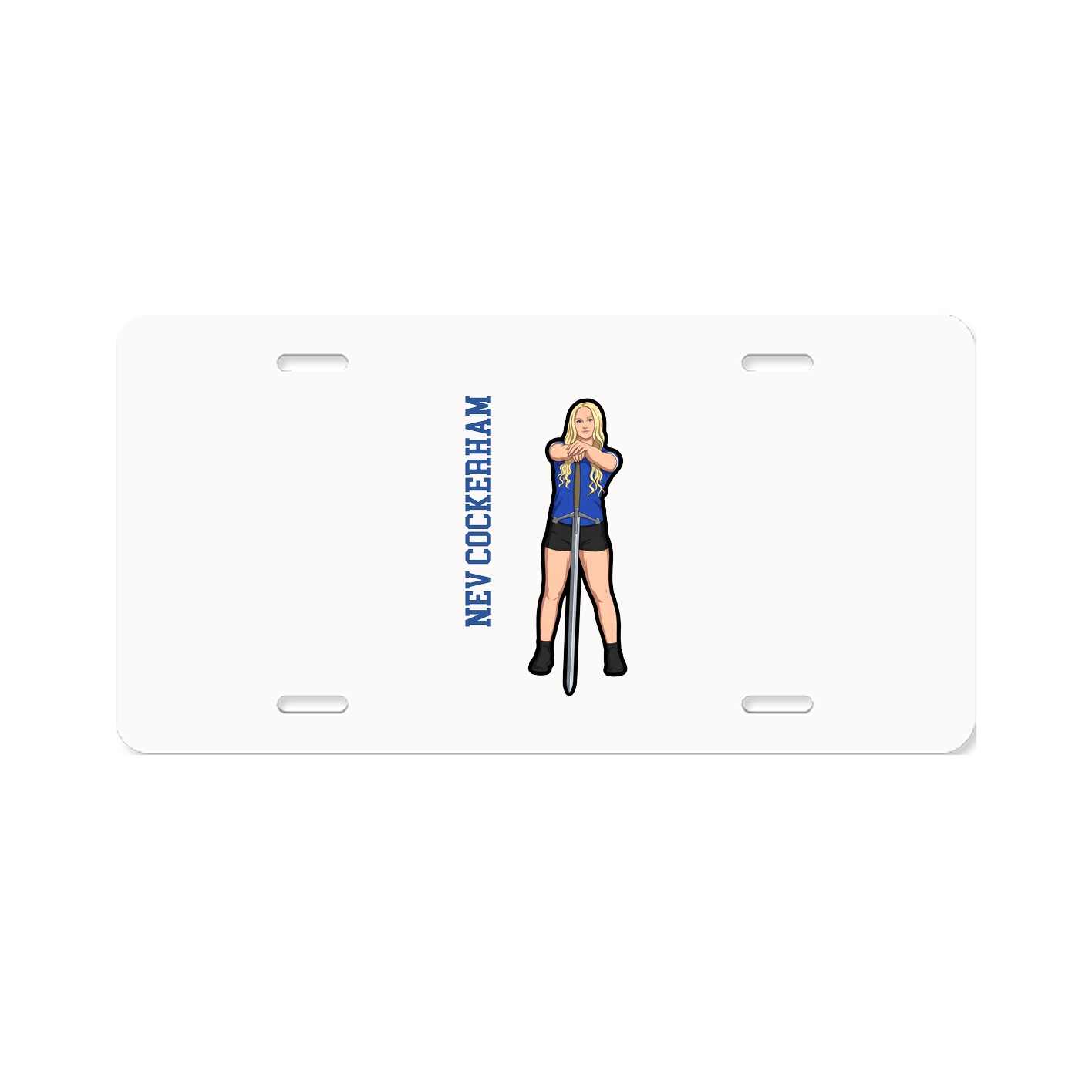 License Plate — Name Vertical in Classic