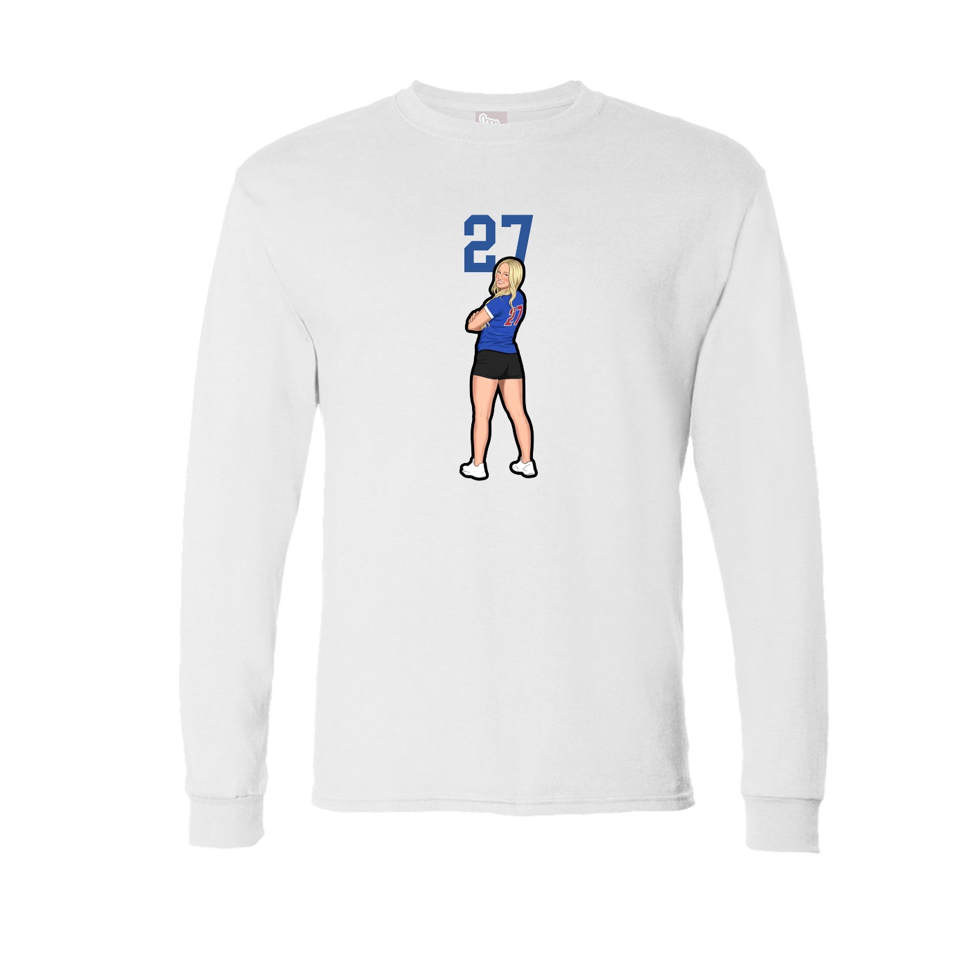 Long Sleeve Tee — Number Top in White