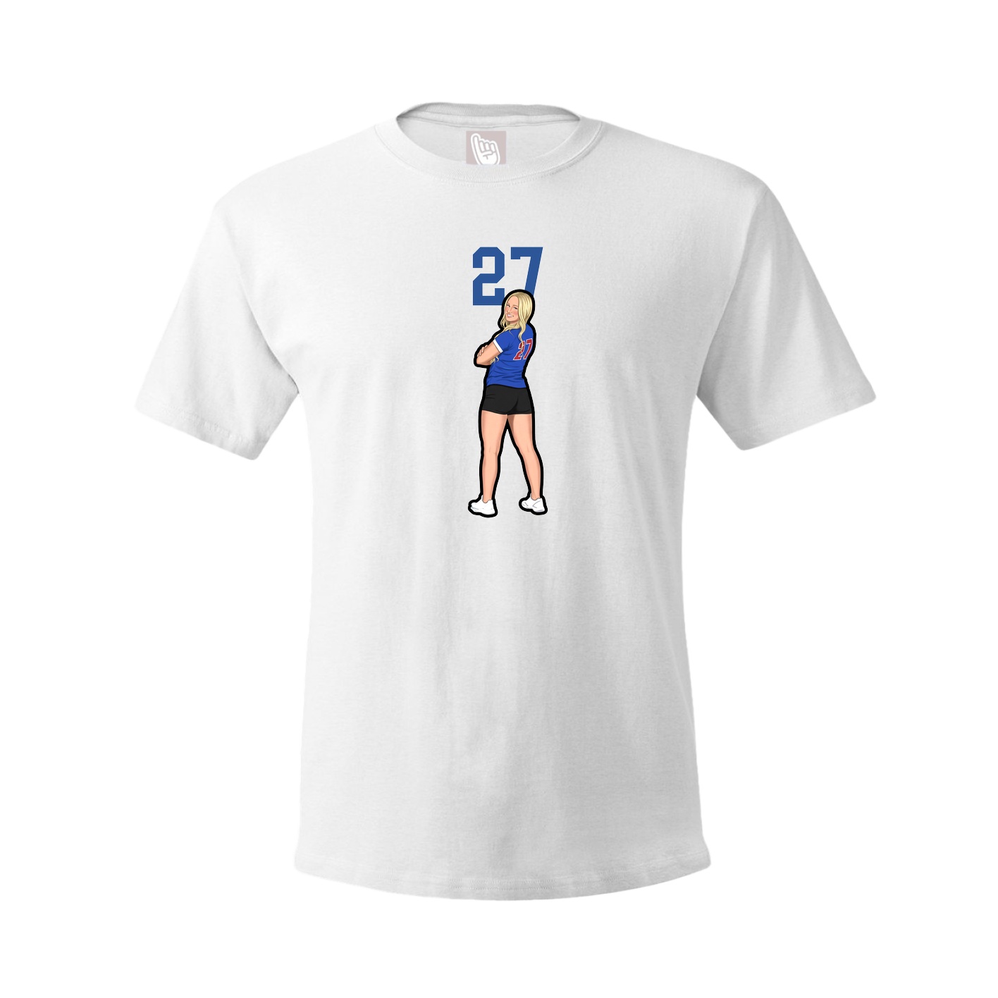Youth Tee — Number Top in White