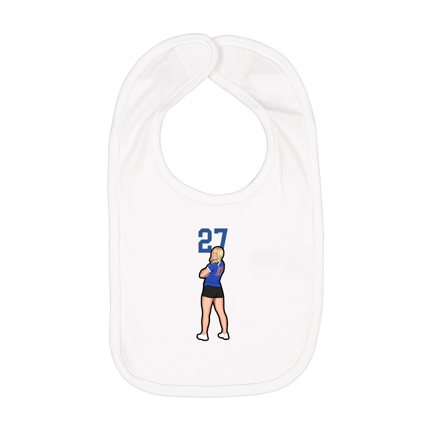 Infant Bib — Number Top in White