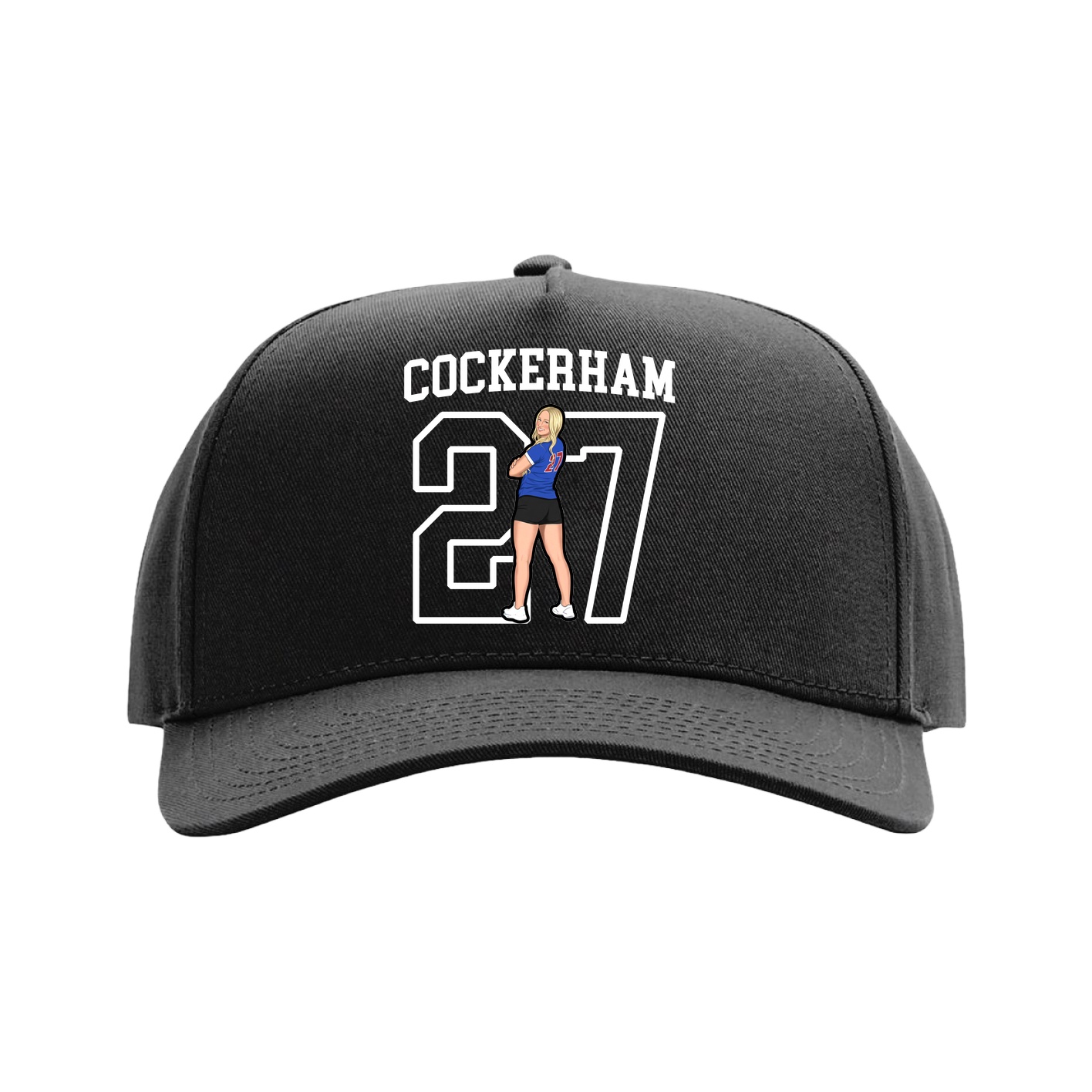 Full Fabric Five-Panel Champ Cap — Shirsey in Black