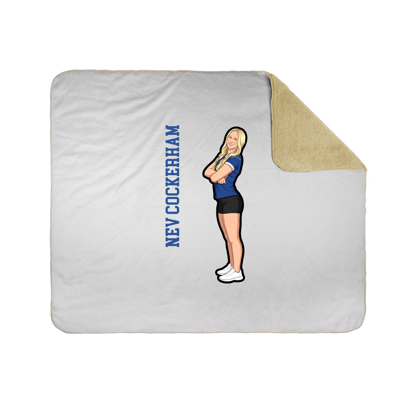Throw Blanket — Name Vertical in White
