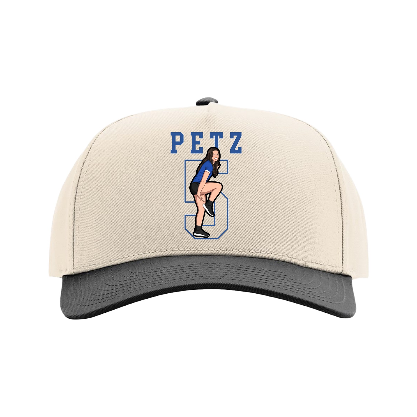 Full Fabric Five-Panel Champ Cap — Shirsey in Cream/Black