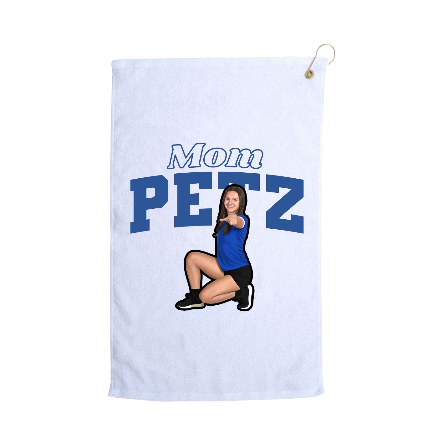Golf Towel — Mothers Day Block in White