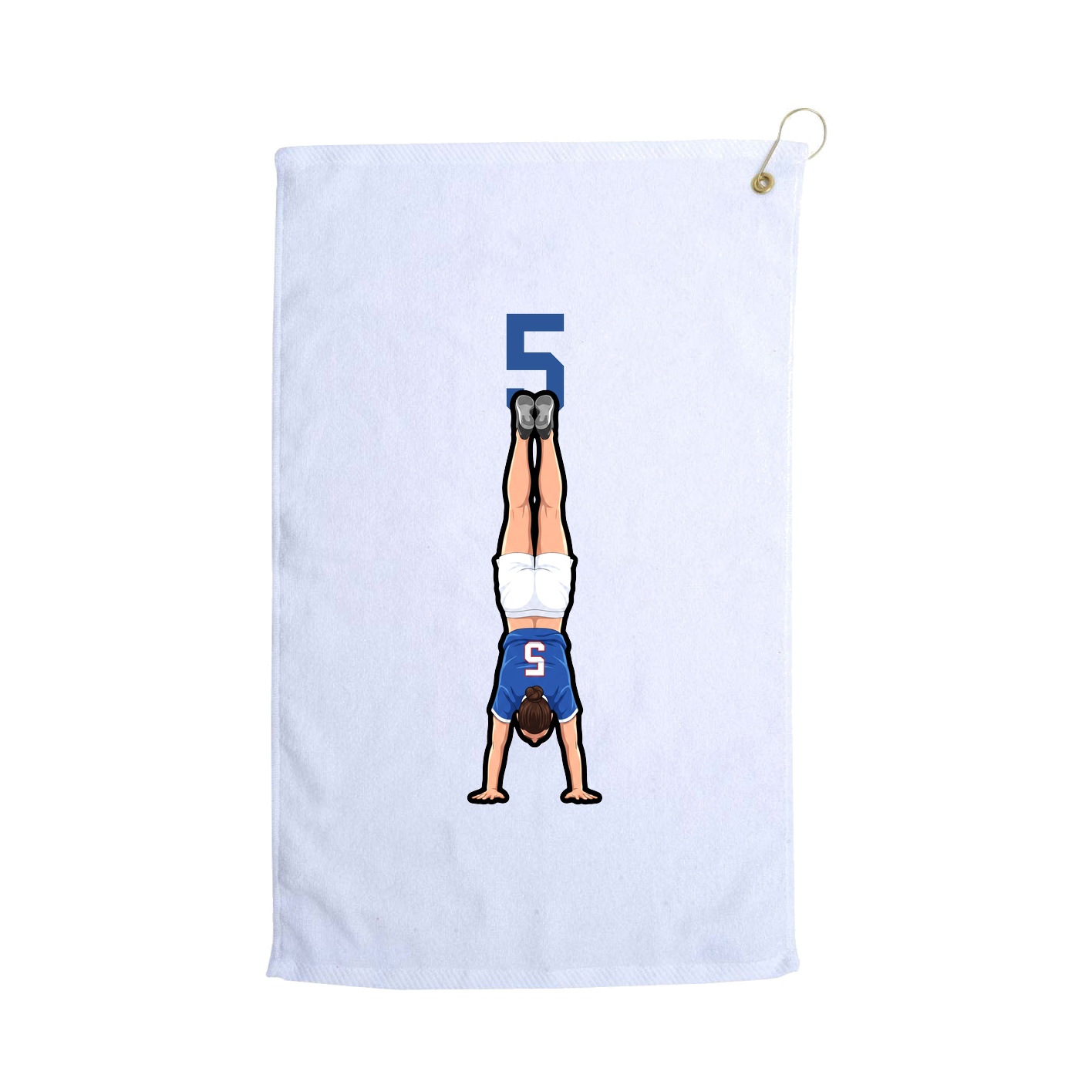 Golf Towel — Number Top in White