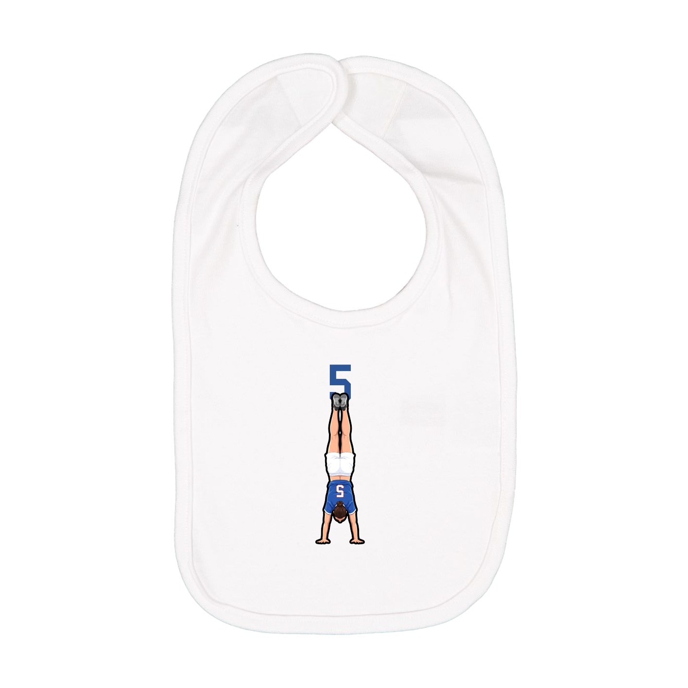 Infant Bib — Number Top in White