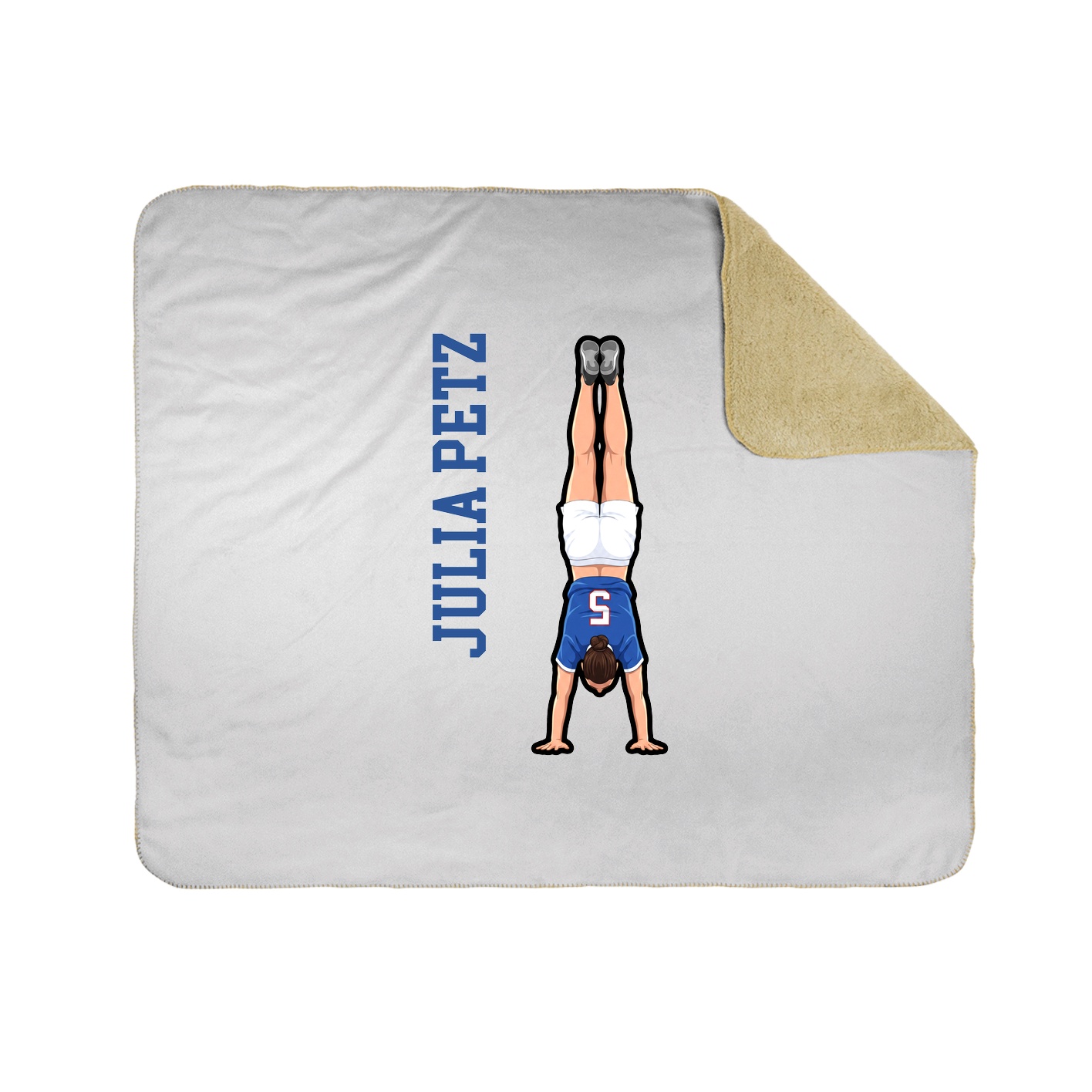 Throw Blanket — Name Vertical in White