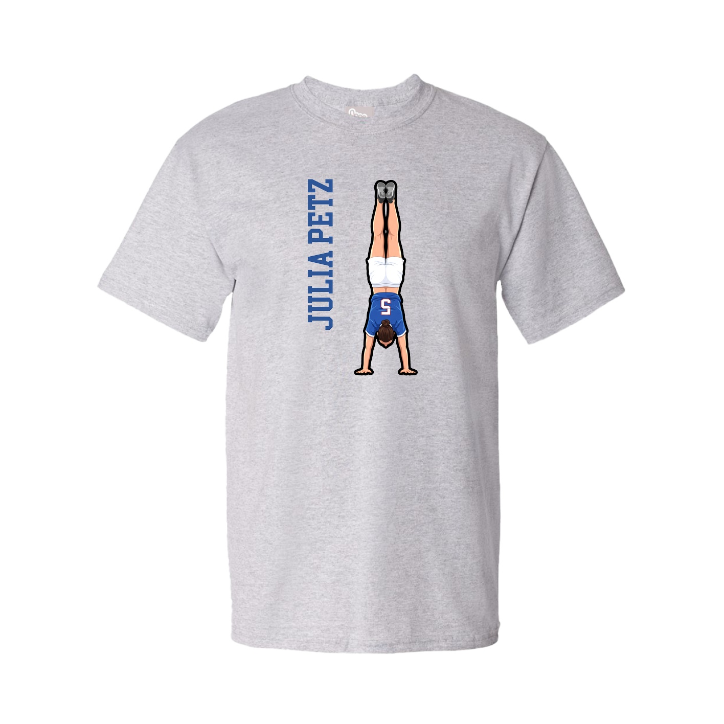 Tee — Name Vertical in Grey